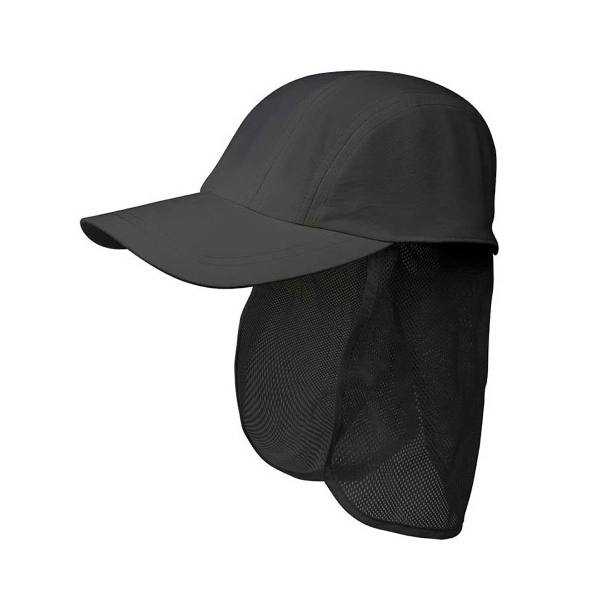 Taslon UV 5 Panel Cap w/Mesh Tuck Away Flap - Taslon UV 5 Panel Cap w/Mesh Tuck Away Flap - Image 0 of 2