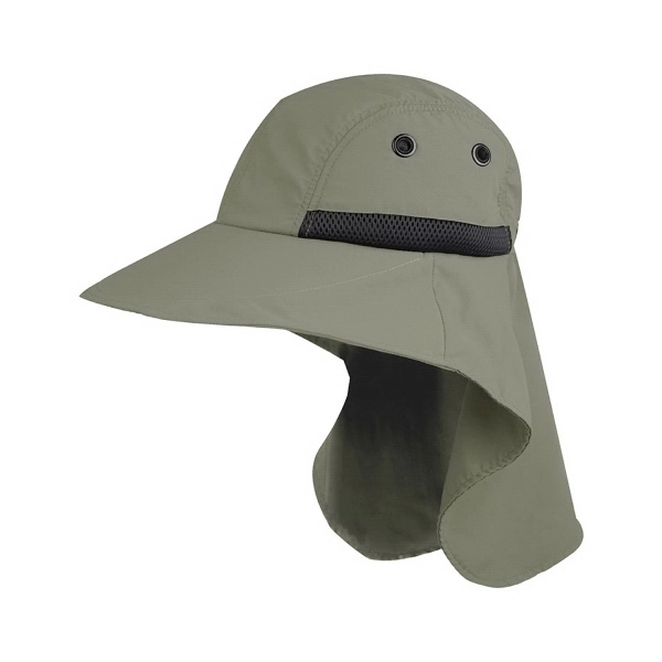 Nylon Wide Brim Flap Cap - Nylon Wide Brim Flap Cap - Image 0 of 2