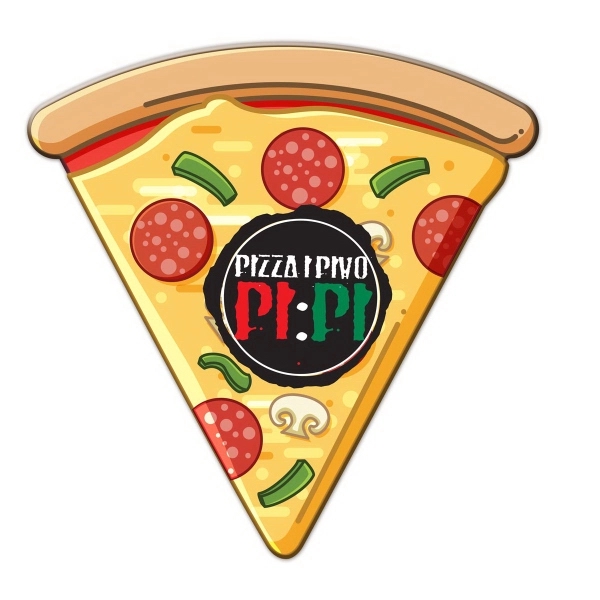 Pizza Slice Shaped Full Color Magnet