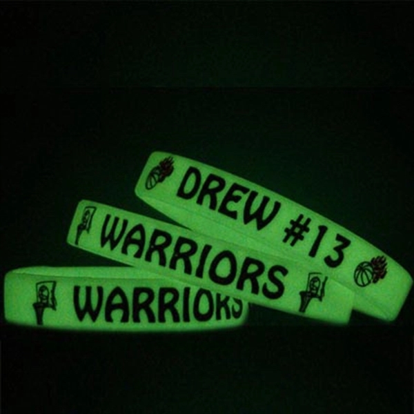 Glow In The Dark 1/2" Inch Ink Injected Custom Wristbands - Glow In The Dark 1/2" Inch Ink Injected Custom Wristbands - Image 0 of 0