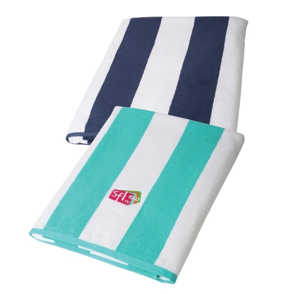40 x 70, 26.5 lb, Terry Loop, Cabana Stripe Beach Towel - 40 x 70, 26.5 lb, Terry Loop, Cabana Stripe Beach Towel - Image 0 of 4