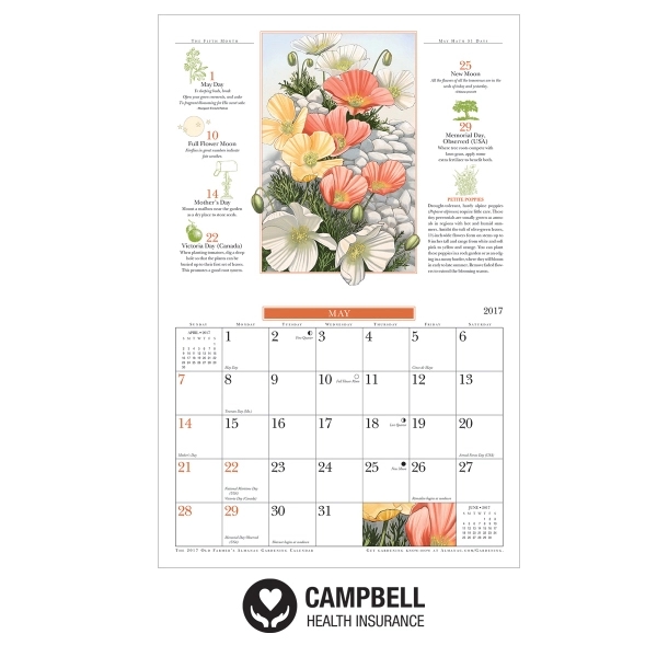 2018 The Old Farmer�s Almanac Gardening Calendar Stapled