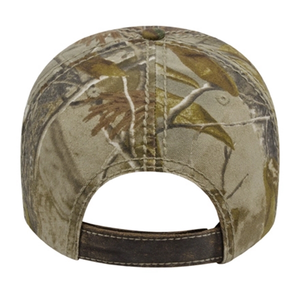 Faux Leathered Poly/Cotton Camo Cap