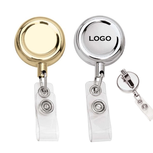 Gold/ Silver Metal Retractable Badge Holder - Gold/ Silver Metal Retractable Badge Holder - Image 0 of 0