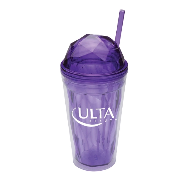 16 oz. Double Wall Acrylic Tumbler with Dome Plum Grove