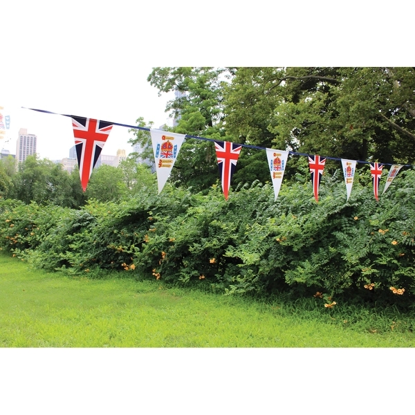 Custom 9Mil Poly Blockout Streamer with 12" x 18" Pennants - Custom 9Mil Poly Blockout Streamer with 12" x 18" Pennants - Image 0 of 1