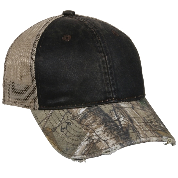 Weathered Cotton Mesh Back Lightly Structured Baseball Cap | Plum Grove