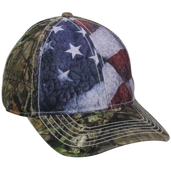 Camo Sublimated Flag Baseball Cap