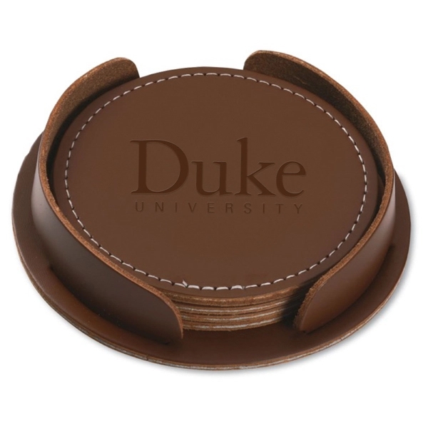 Washington Round 4 Piece Leather Coaster Set - Washington Round 4 Piece Leather Coaster Set - Image 0 of 0