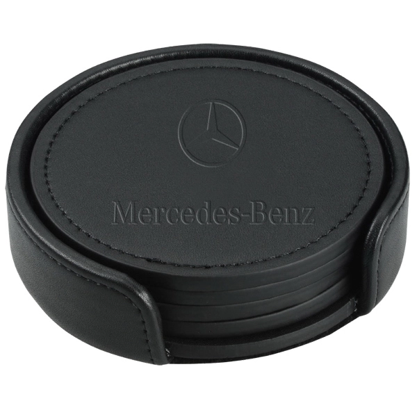 Prestige Round Leatherette Coaster Set with Matching Stand - Prestige Round Leatherette Coaster Set with Matching Stand - Image 0 of 0