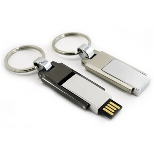 Keyring with Chrome steel Swivel USB drive - Keyring with Chrome steel Swivel USB drive - Image 0 of 1