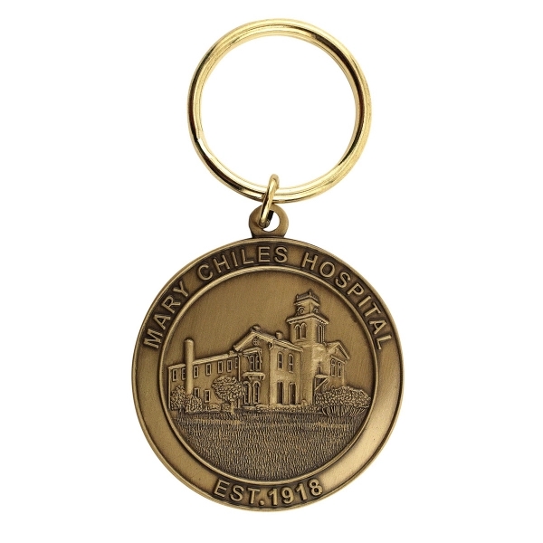 Custom Brass Key Chain, Die Struck w/ Soft Enamel Color - Custom Brass Key Chain, Die Struck w/ Soft Enamel Color - Image 3 of 9