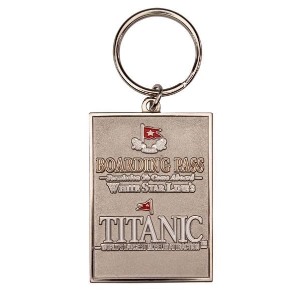 Custom Brass Key Chain, Die Struck w/ Soft Enamel Color - Custom Brass Key Chain, Die Struck w/ Soft Enamel Color - Image 1 of 9