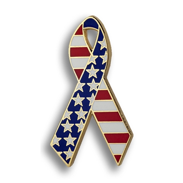 American Flag Ribbon Lapel Pin - American Flag Ribbon Lapel Pin - Image 1 of 1