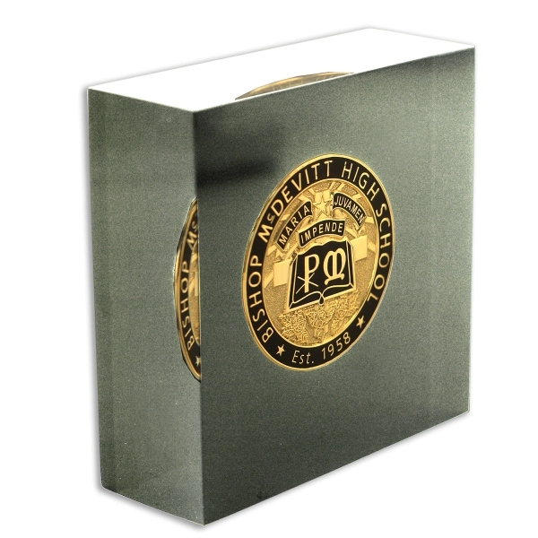 Custom Die Struck Challenge Coins Embedded In Acrylic