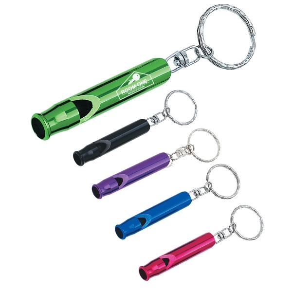 Mini Safety Whistle Aluminum Key Ring - Mini Safety Whistle Aluminum Key Ring - Image 0 of 1