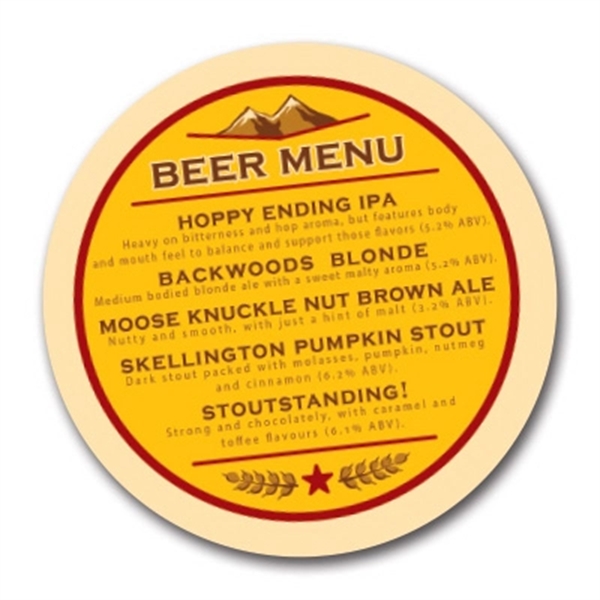 40 Pt. 4" Round Pulpboard Coaster with Full-Color on 1 or 2 - 40 Pt. 4" Round Pulpboard Coaster with Full-Color on 1 or 2 - Image 1 of 1