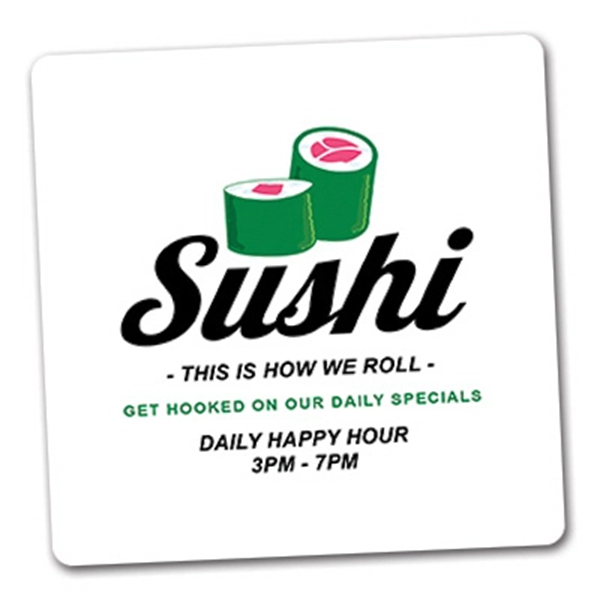 40 Pt. 4" Square Pulpboard Coaster with Full-Color on 1 or 2 - 40 Pt. 4" Square Pulpboard Coaster with Full-Color on 1 or 2 - Image 0 of 1