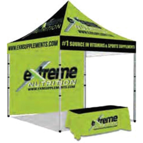 10x10 Tent with 6ft Table Cover &10ft Back Wall Single sided - 10x10 Tent with 6ft Table Cover &10ft Back Wall Single sided - Image 1 of 1