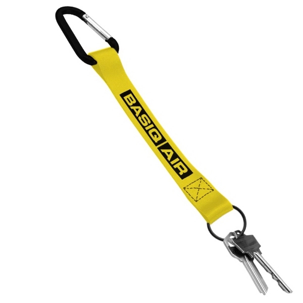 3/4" Sewn Polyester Keychain w/Metal Split Ring & Carabiner - 3/4" Sewn Polyester Keychain w/Metal Split Ring & Carabiner - Image 5 of 5