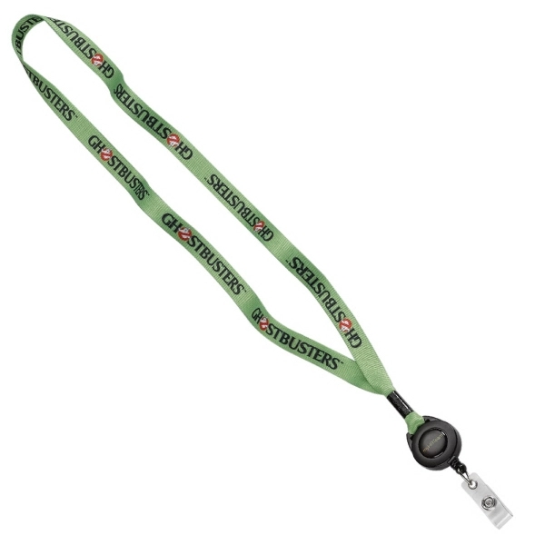 Custom 5/8" Dye-Sublimated Lanyard w/ Retractable Badge Reel