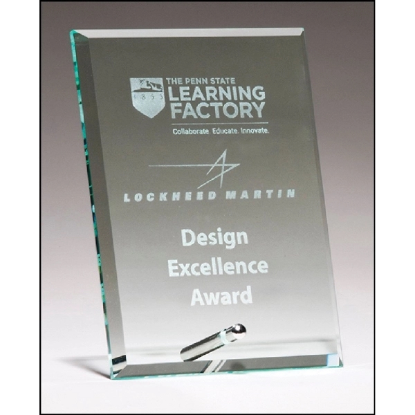 Clear Glass Award with Silver Plated Post - Clear Glass Award with Silver Plated Post - Image 0 of 2