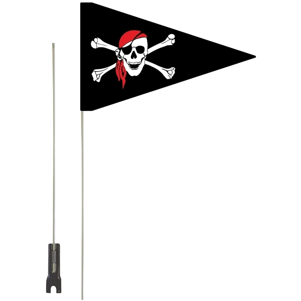 12" x 18" Double Sided PVC Bike Flag w/ Pole & Bracket - 12" x 18" Double Sided PVC Bike Flag w/ Pole & Bracket - Image 0 of 2