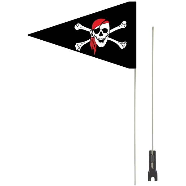 12" x 18" Double Sided PVC Bike Flag w/ Pole & Bracket - 12" x 18" Double Sided PVC Bike Flag w/ Pole & Bracket - Image 1 of 2