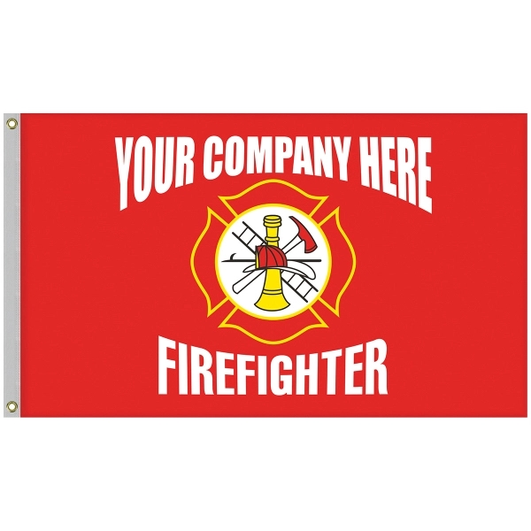 5' x 8' Firefighter Single Reverse Knitted Polyester Flag - 5' x 8' Firefighter Single Reverse Knitted Polyester Flag - Image 0 of 1