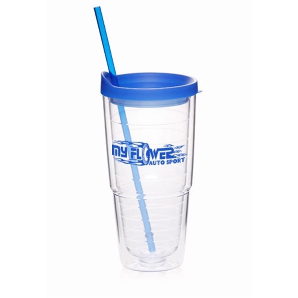 Clear Acrylic Tumbler With Lid and Straw 