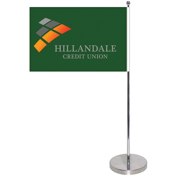 10.5-19" Metal Telescopic Flagpole w/ Double Sided Flag - 10.5-19" Metal Telescopic Flagpole w/ Double Sided Flag - Image 1 of 3