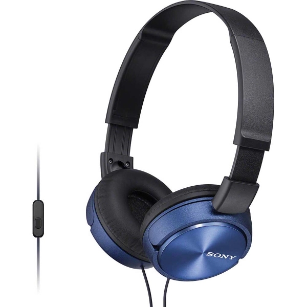 Sony ZX Series Headphones with Mic & Remote, Blue
