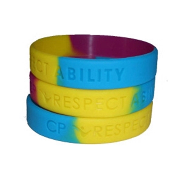 Debossed Silicone Wristband Bracelet - Debossed Silicone Wristband Bracelet - Image 1 of 16