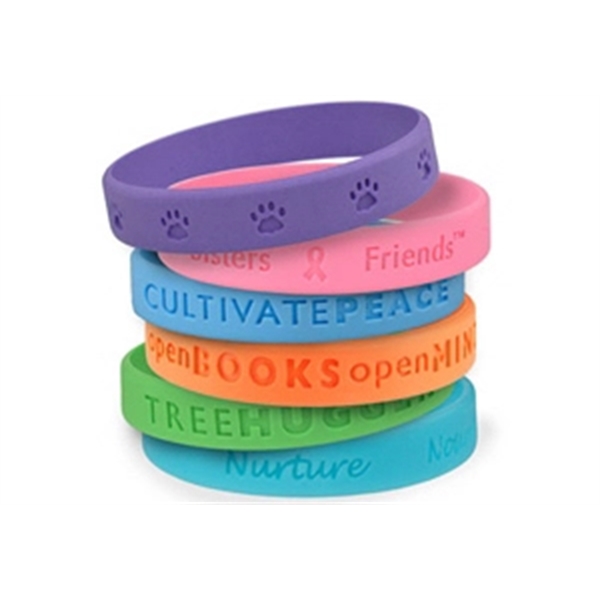 Debossed Silicone Wristband Bracelet - Debossed Silicone Wristband Bracelet - Image 7 of 16