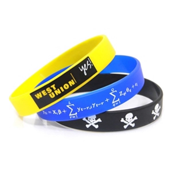 Custom Silkscreen Printed Silicone Wristbands-H - Custom Silkscreen Printed Silicone Wristbands-H - Image 3 of 11