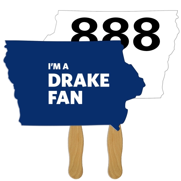 Digital Econo Style Iowa State Auction Fan w/ Wooden Handle - Digital Econo Style Iowa State Auction Fan w/ Wooden Handle - Image 0 of 0
