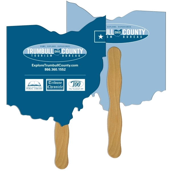 Ohio State Digital Econo Stock Shaped Fan w/ Wooden Stick - Ohio State Digital Econo Stock Shaped Fan w/ Wooden Stick - Image 0 of 0