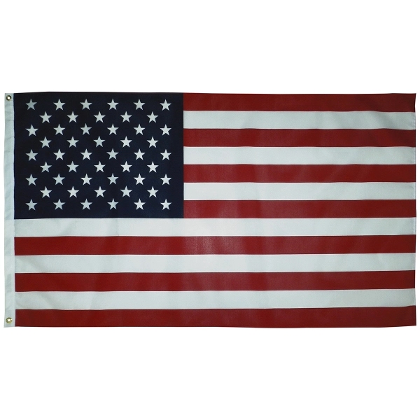 3' x 5' U.S. Promotional Printed Poly/Cotton Flag - 3' x 5' U.S. Promotional Printed Poly/Cotton Flag - Image 0 of 3