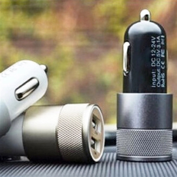 Universal Aluminum Dual USB Port Car Charger - Powerful 2.1A - Universal Aluminum Dual USB Port Car Charger - Powerful 2.1A - Image 1 of 2