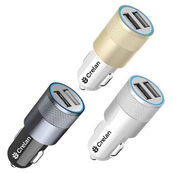 Universal Aluminum Dual USB Port Car Charger - Powerful 2.1A - Universal Aluminum Dual USB Port Car Charger - Powerful 2.1A - Image 2 of 2