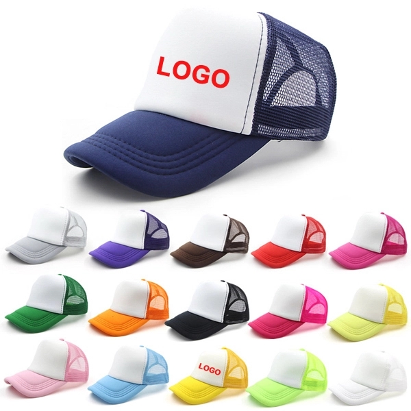Promotional Custom Logo Mesh Snapback Trucker Cap - Promotional Custom Logo Mesh Snapback Trucker Cap - Image 0 of 1