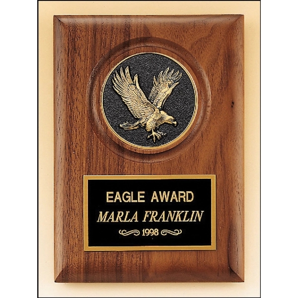 Walnut Plaque with Eagle Casting 5x7