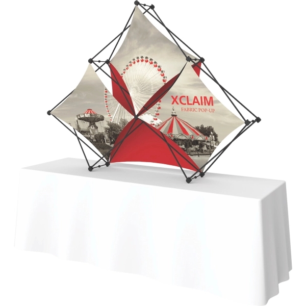 Xclaim 8ft Tabletop Quad Pyramid Fabric Popup Display Kit 02 - Xclaim 8ft Tabletop Quad Pyramid Fabric Popup Display Kit 02 - Image 3 of 3