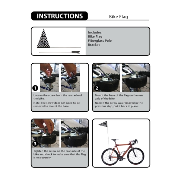 12" x 18" Double Sided PVC Bike Flag w/ Pole & Bracket - 12" x 18" Double Sided PVC Bike Flag w/ Pole & Bracket - Image 2 of 2
