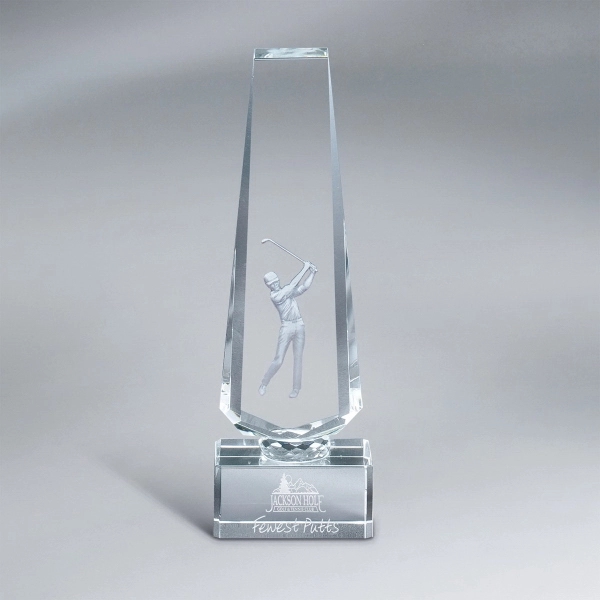 Crystal Tower with Golfer (lrg)