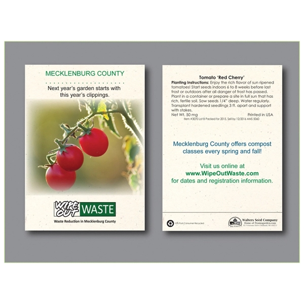 Tomato 'Red Cherry' Seed Packet - Size 3.25" x 4.5" - Tomato 'Red Cherry' Seed Packet - Size 3.25" x 4.5" - Image 0 of 1