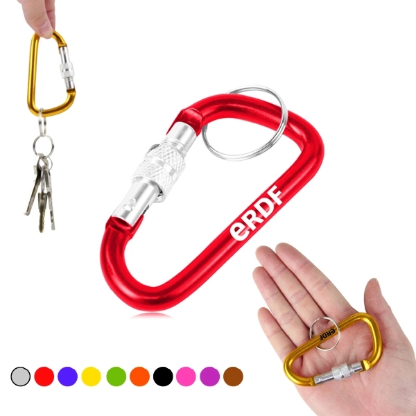 Screw Lock D Hung Carabiner Keyring - Screw Lock D Hung Carabiner Keyring - Image 1 of 2