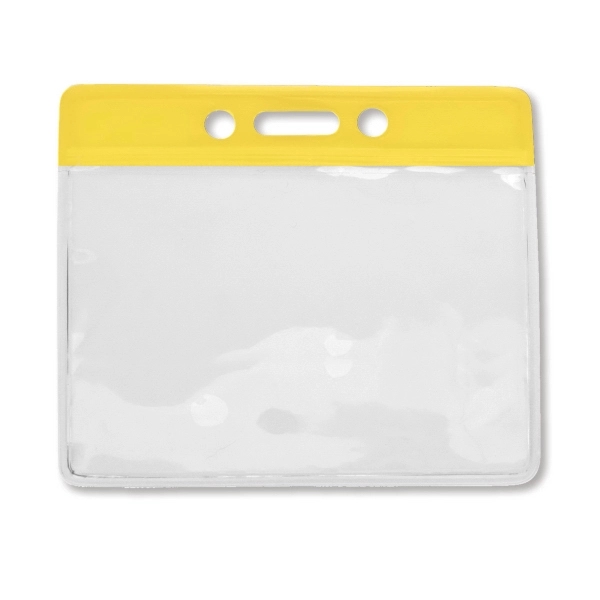 Horizontal Clear Vinyl Badge Holders with Color Bar - Horizontal Clear Vinyl Badge Holders with Color Bar - Image 5 of 8
