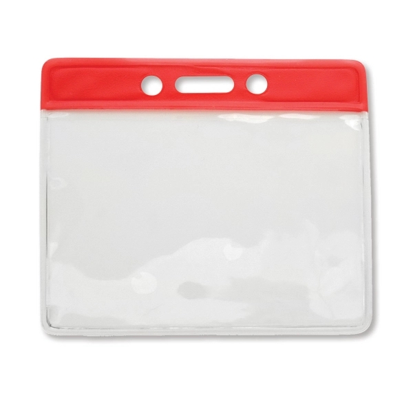 Horizontal Clear Vinyl Badge Holders with Color Bar - Horizontal Clear Vinyl Badge Holders with Color Bar - Image 2 of 8