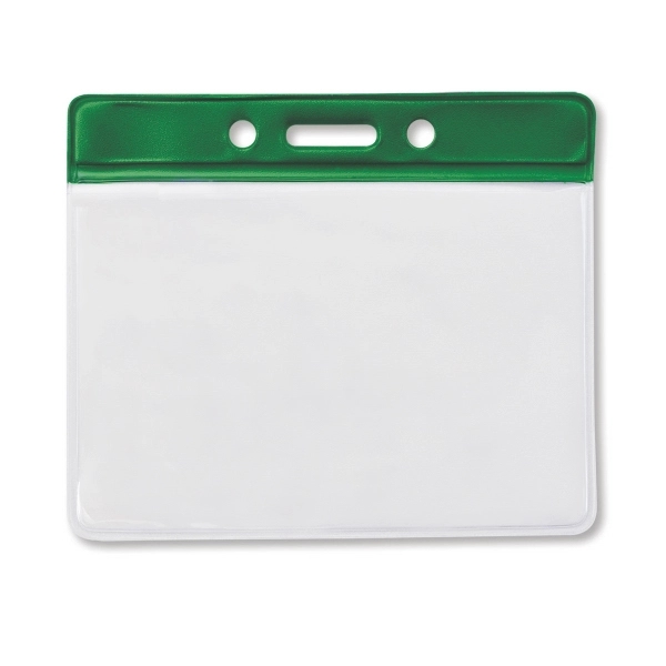 Horizontal Clear Vinyl Badge Holders with Color Bar - Horizontal Clear Vinyl Badge Holders with Color Bar - Image 3 of 8
